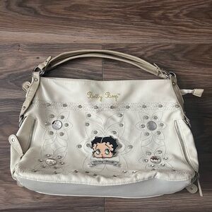 Betty Boop Ivory Shoulder Bag with Crystal Accents